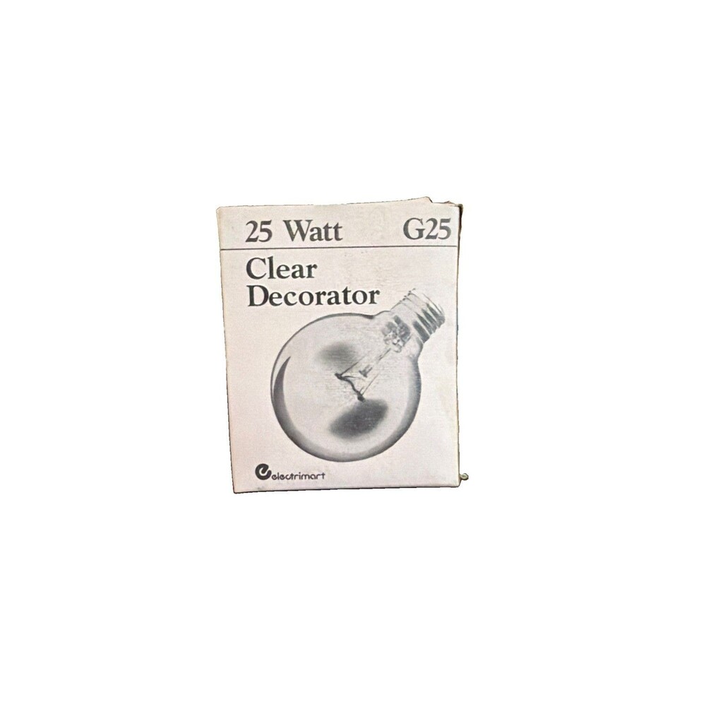 Electrimart “Claire Décorative” G25 Globe Light Bulb — Clear, 25W, E26 (New
